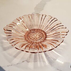 Pink Depression Glass Anchor Hocking Old Cafe Shallow Candy Bowl